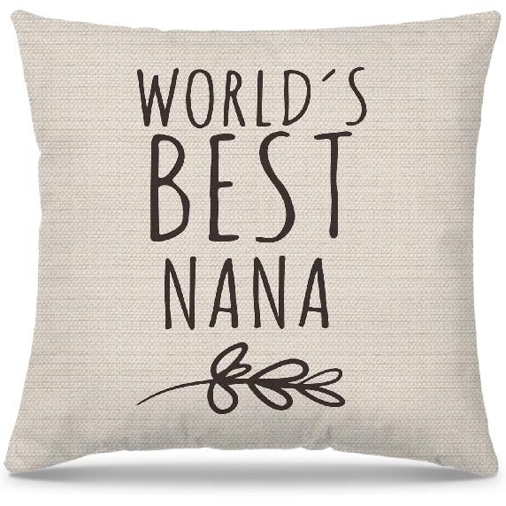 Nana Gifts Pillow Covers 18x18, Grandma Gifts for Mother's Day Birthday from Grandkids, World's Best Nana Decorative Throw Pillow Cover for Home