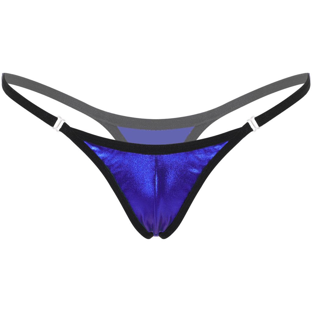 Womens Shiny Low Rise Micro Thong Elastic Waistband G String Underwear Bikini Swimwear