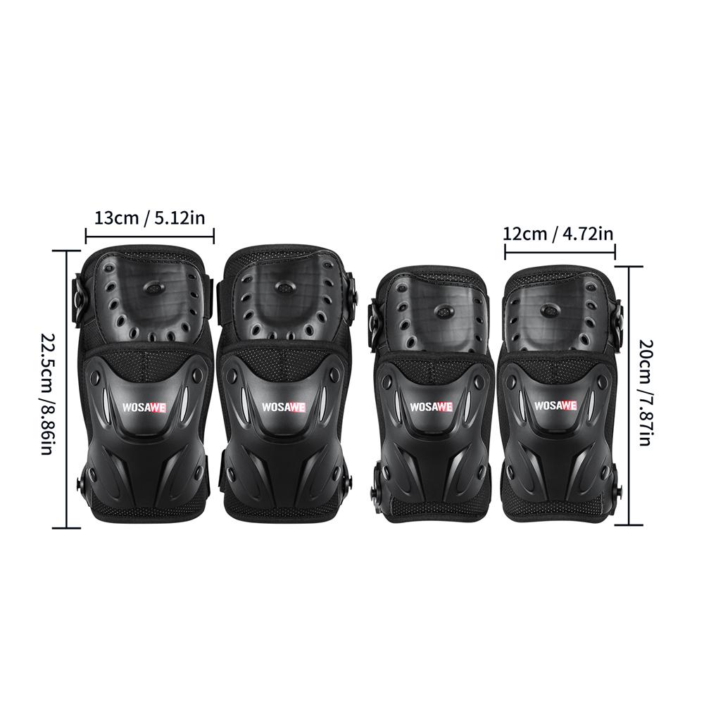 Wosawe Motorcycle Knee Elbow Pads Hard Shell Tactical Protective Gear for Adult Riders Anti-Fall Safety