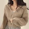 Hooded Short Sweater Jacket, Autumn and Winter New Collection, Lazy Style, Women's Design Sense, Thick Needle Lapel, Loose Knit Sweater