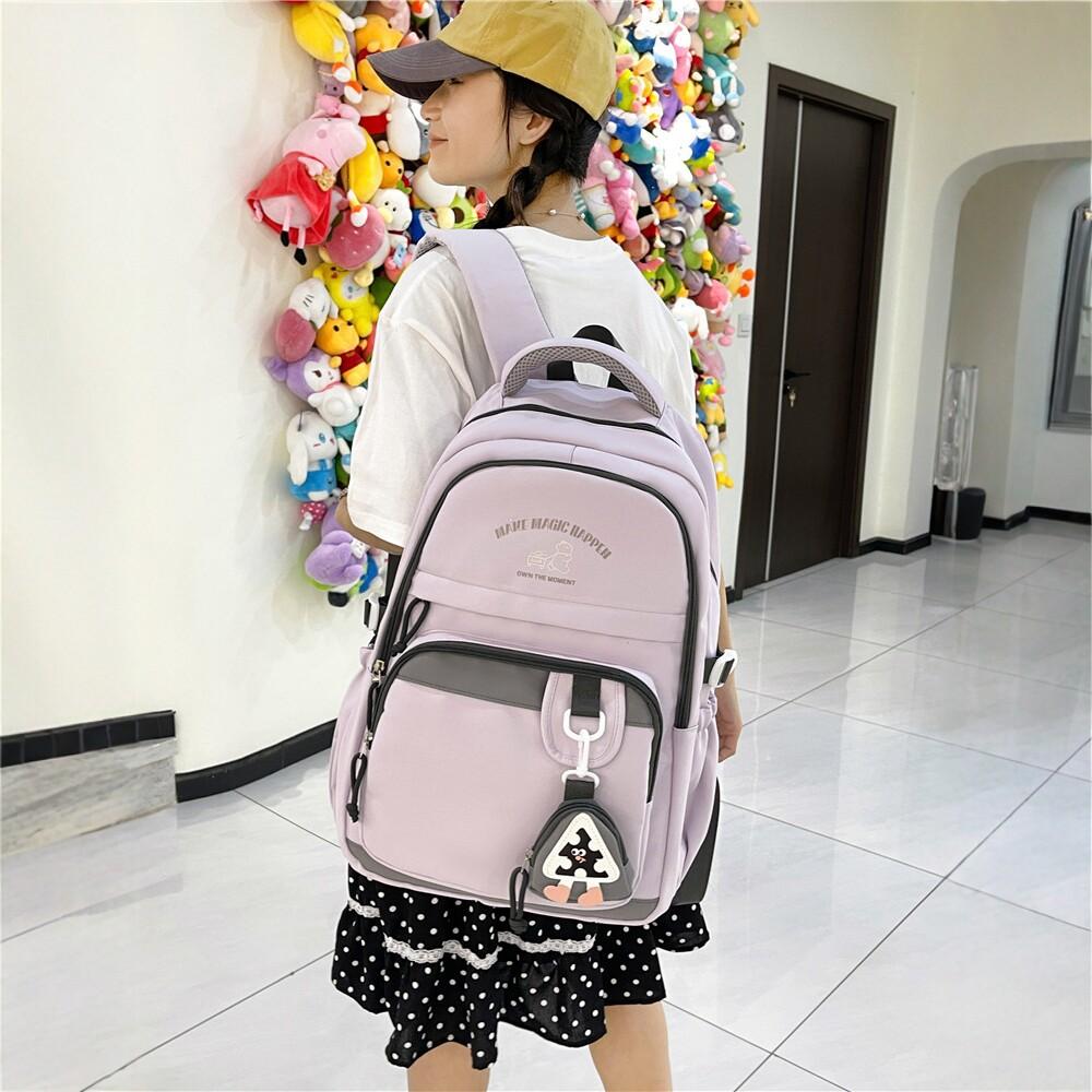Schoolbag Mori small fresh large-capacity student schoolbag women's high-value color matching backpack fashionable versatile commuter backpack