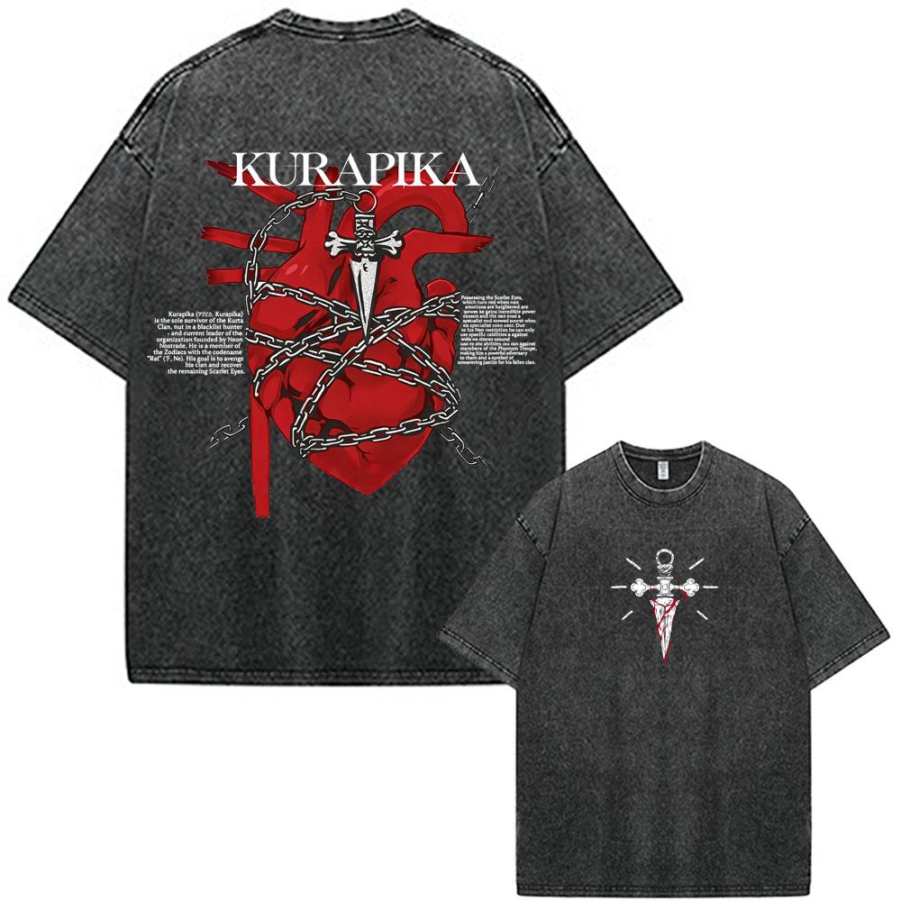 2026 Hot Sale Anime Hunter X Hunter Killua Zoldyck Meruem Manga Vintage Washed T-shirt Men Women Fashion Casual Cotton Short Sleeve T-shirts Top