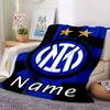Personalisierbare Decke mit Name, Inter Mailand, Weich & Warm, für Sofa, Büro, Bett, Reise, Mittagspause, Geschenk, Geeignet für Alle Jahreszeiten