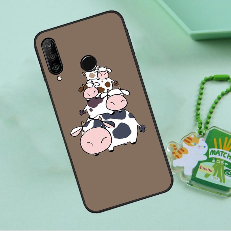 Cartoon Cute Cow Spots For Huawei Nova Y90 Y70 Y60 Y61 Y91 Y72 9 10 SE 12i 12s 11i 5T P60 Pro P20 P30 P40 Lite Case