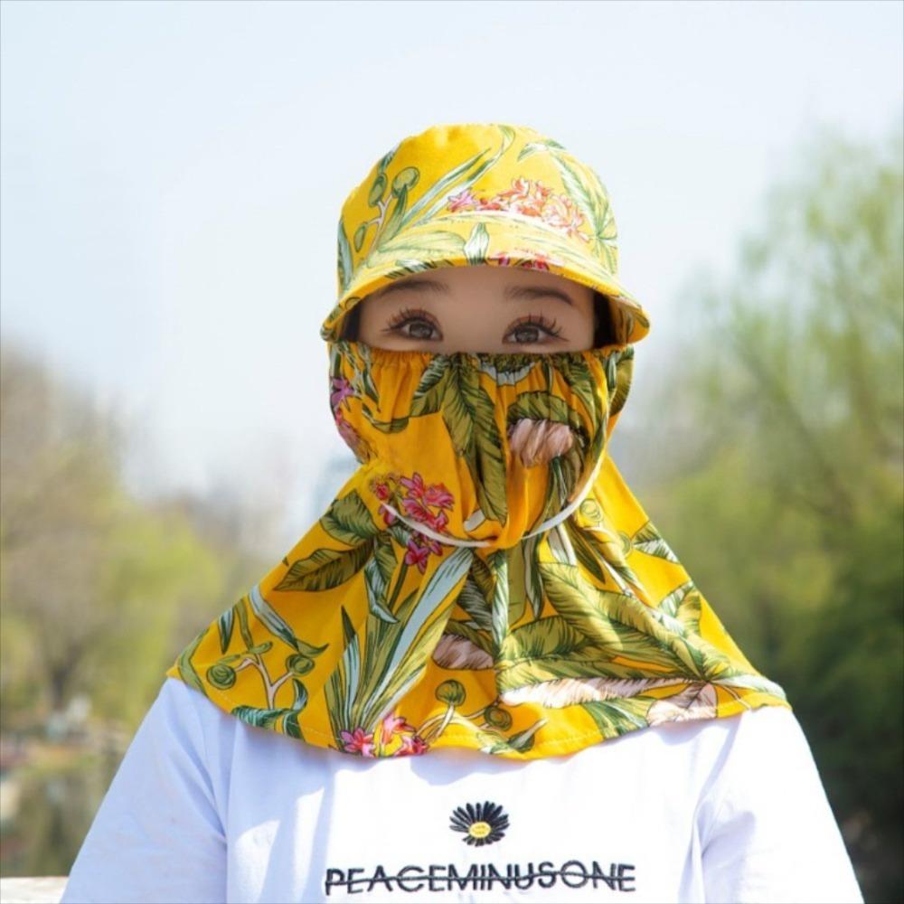 Wide Brim Tea Picking Cap Anti-UV Sunscreen Hat Fashion Women's Ponytail Hat  Outdoor