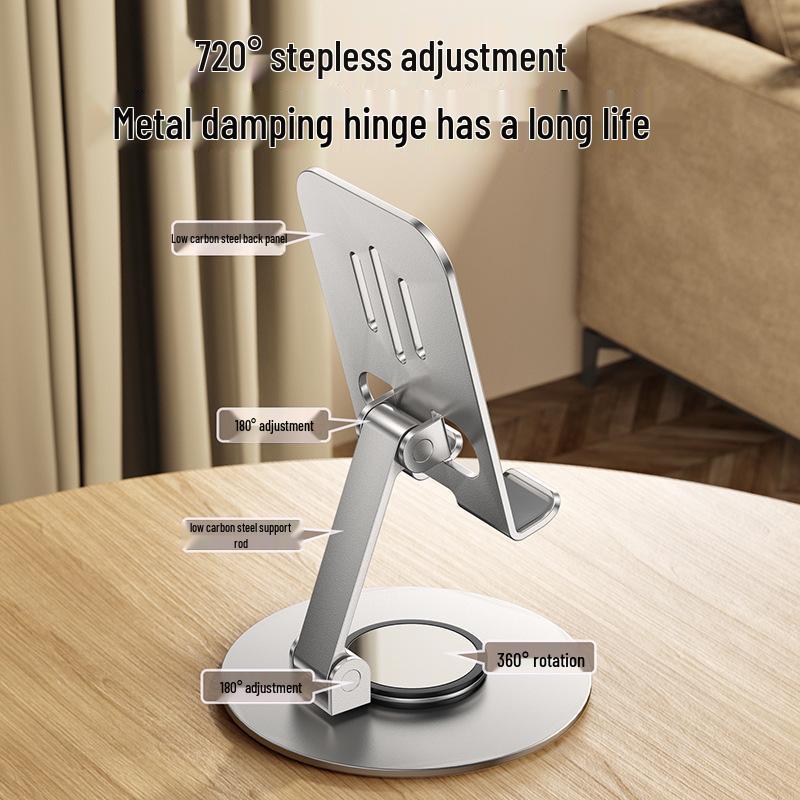All-Metal Rotating Aluminum Desktop Tablet and Phone Stand