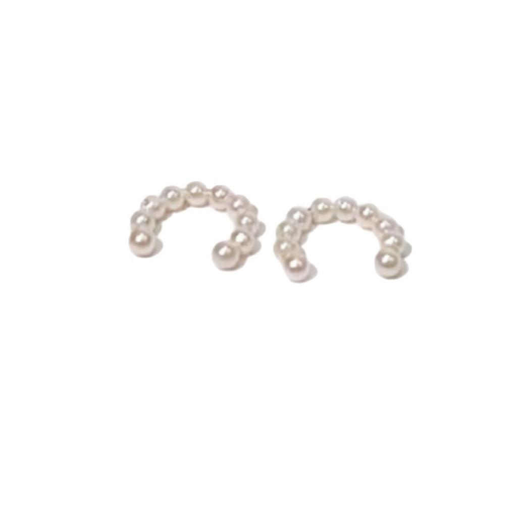 Elegant Pearl Ear Cuff Earrings for Women - No Ear Hole Needed, Stylish High-End Design.