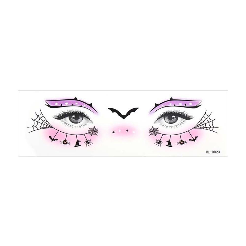 Spider Web Halloween Face Tattoo Sticker Ghost Bat Body Art Scar Stickers Haunted House