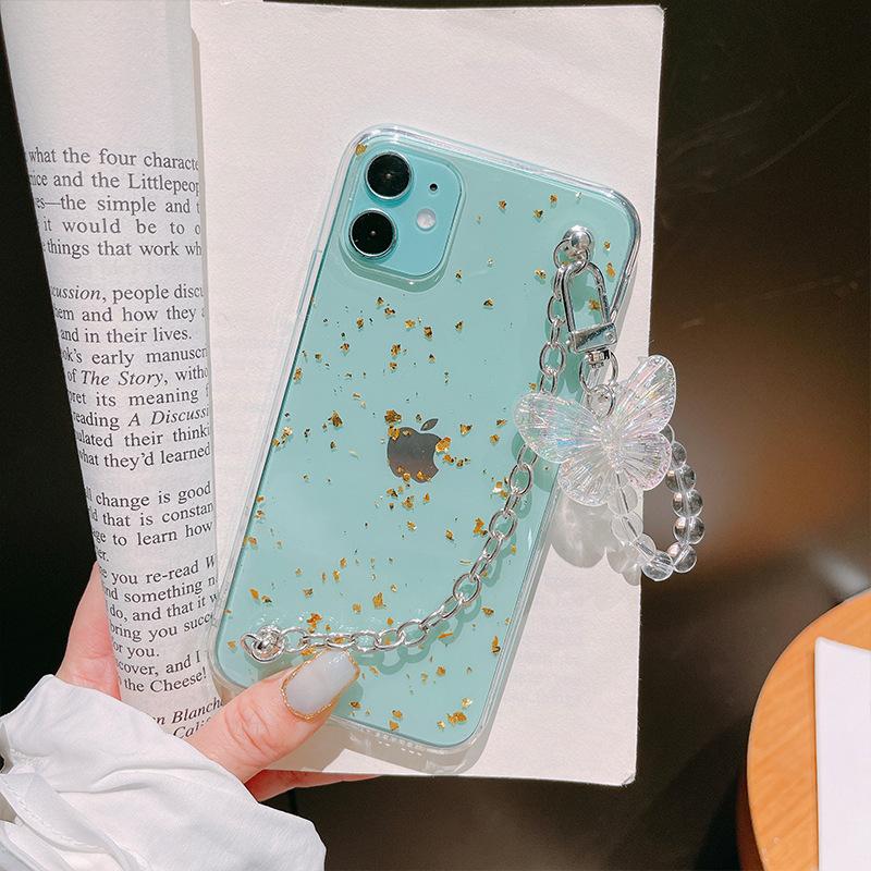 

Apple 16Promax Phone Case Is Suitable For Iphone17 Butterfly 14Plu Bracelet Xr Gold Foil Women S 13. iPhone 7/8/SE 2020