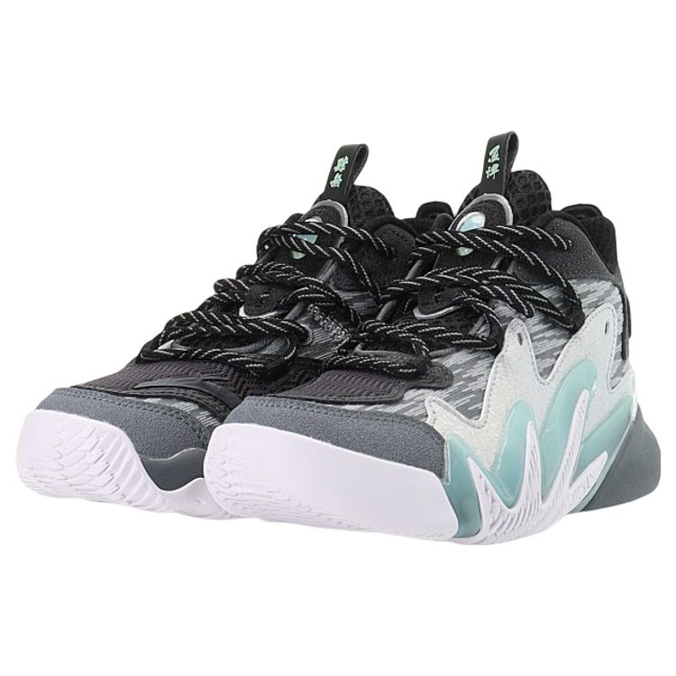Anta Kids Crazy Tide 2 Mid Basketball Shoes Kids Sneakers Gray Blue 312031109-4