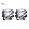 1/2/4Pcs Glass Whiskey Glasses Heavy Thick Bottom Bar Bourbon Glasses Faux Crystal Whisky Twisted Glass Tumblers Poker Night Drinkware