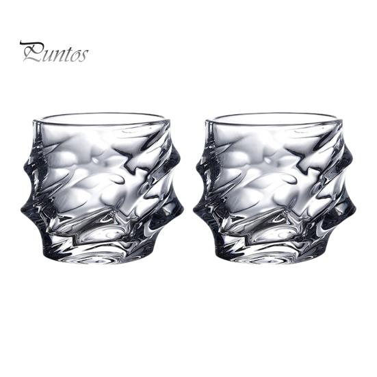 1/2/4Pcs Glass Whiskey Glasses Heavy Thick Bottom Bar Bourbon Glasses Faux Crystal Whisky Twisted Glass Tumblers Poker Night Drinkware