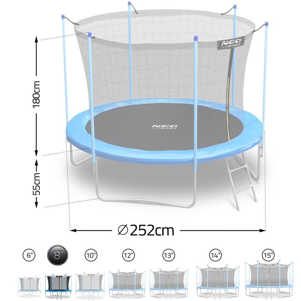 Neo-Sport Garden Trampoline 8Ft/ With Inner Net And Ladder