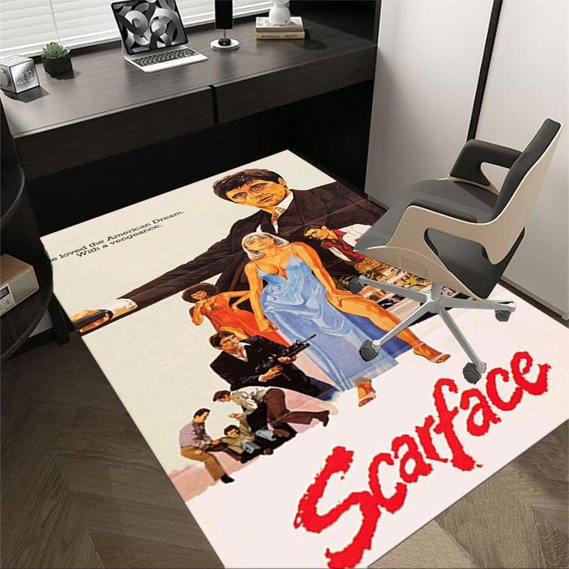 1 Stück Scarface Büroteppich Stuhlunterlage Weich, Bequem, Ganzjahres, Perfekt für Zuhause, Schlafzimmer oder Bürodekoration, Perfektes Geschenk für