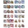 6pcs DIY Rhinestone Diamond Art Mosaic Postcards Diamond Art Handmade Cards Creative Birthday & Thanksgiving Card Kit