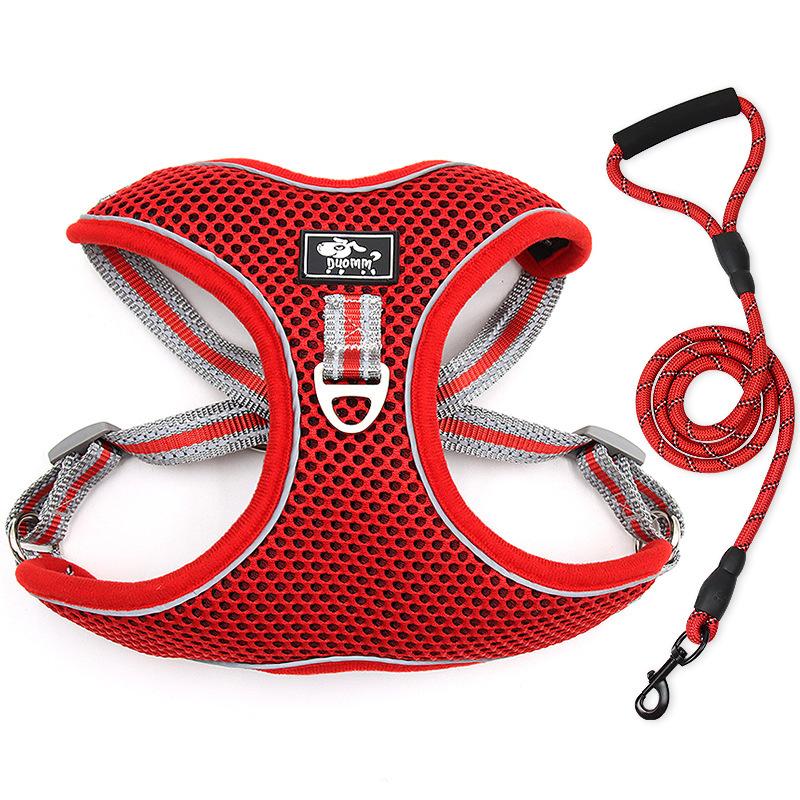 Pet Harness Reflective Middle Large Dog Harness Set Lead Walking Running Leashes Cat Dogs Chest Strap Vest Dog Accessories