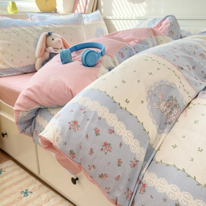 

Luxury 100% Cotton Duvet Cover Set 3 Pieces (1 Duvet Cover+ 2 Pillowcases),Hypoallergenic Bedding Set Fade-Resistant Breathable 150x200cm(59x79 in)