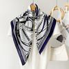 Fashion Geometric Chain Printed Square Scarf Versatile Women S Decorative Neck Scarf