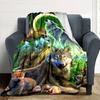Wolfsmuster Flanelldecke Hohe Qualität Warm Bequem Decke für Alle Jahreszeiten Perfekt für Geschenke Heimdekoration
