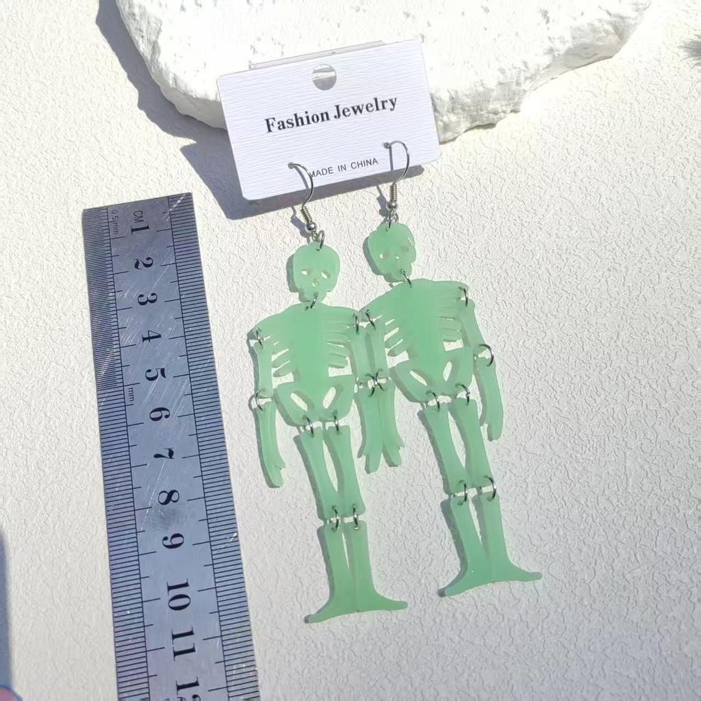 Halloween UFO Ghost Face Pumpkin Head Earrings: Cute, Exaggerated, Scary, Glittery, Bright Earrings for Women