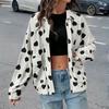 Autumn Winter Women Coat Casual Ladies Tops Fall/Winter Fashion Print Outerwear