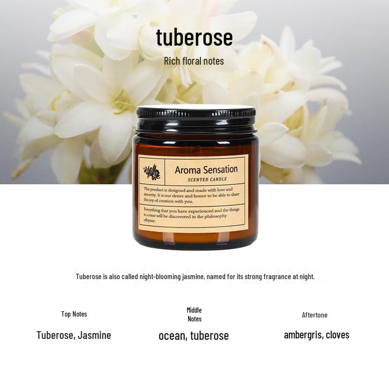 Amber Glass Aroma Candle - Smokeless Soy Wax with Essential Oil Fragrance, Handmade Creative Wedding Gift