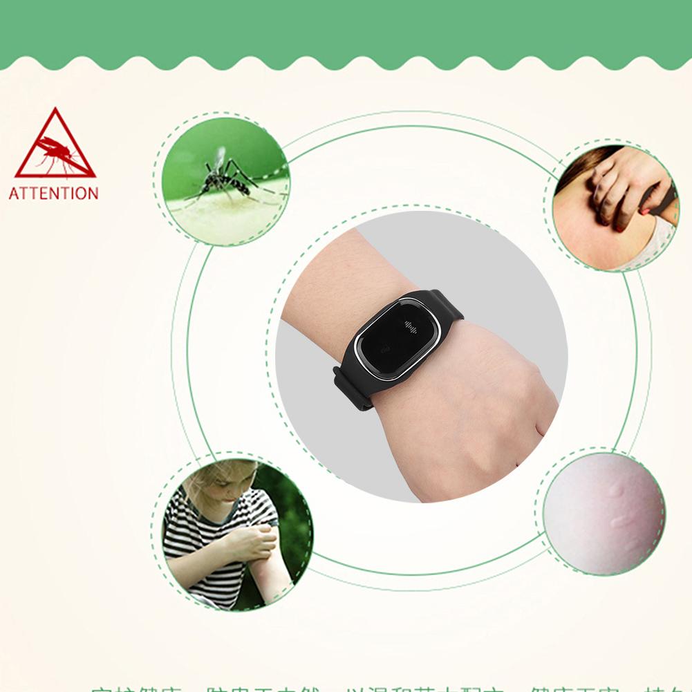 Sommer Armband Wiederaufladbares Intelligentes Mückenabwehr Wasserdichtes Armband (Schwarz)
