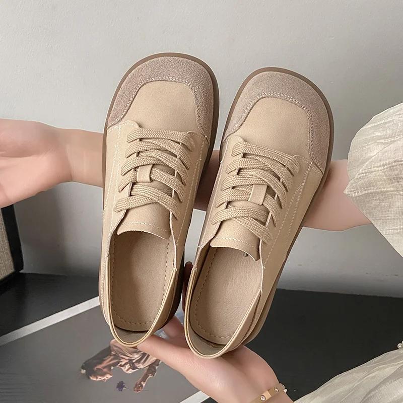 Fashion 2024 spring new fashion comfortable low heel leisure round head vulcanized shoes