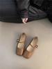 French square toe pumps single shoes women's shoes 2025 new summer fairy style flat Mary Jane shoes gentle wind