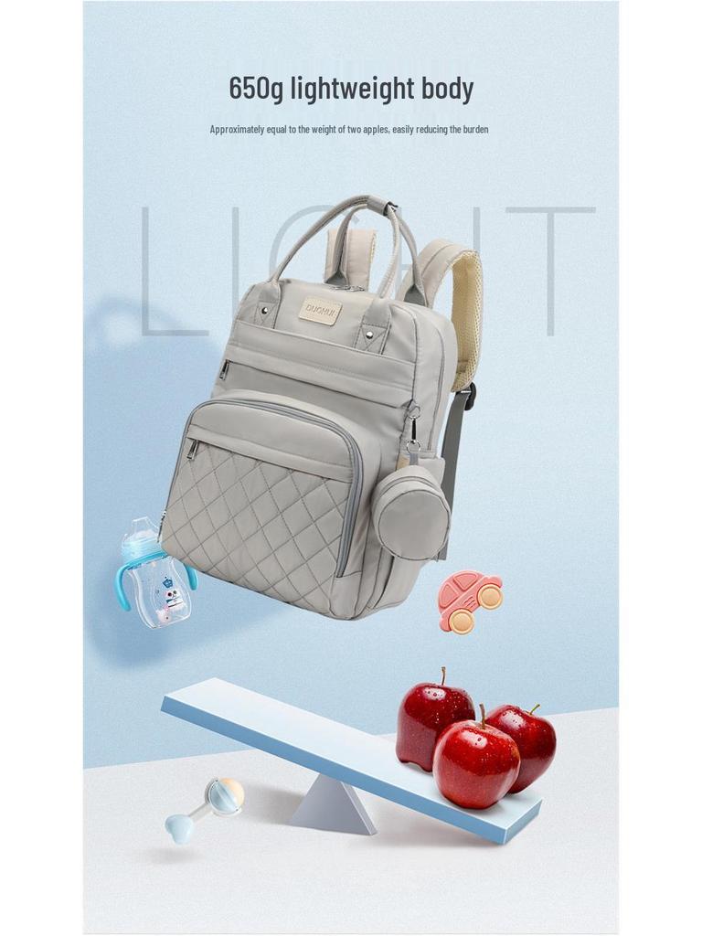 Portable Folding Diaper Bag: Large Capacity Shoulder Bag for Travel, Stroller Hanging, with Baby Bottle Holder and Changing Pad