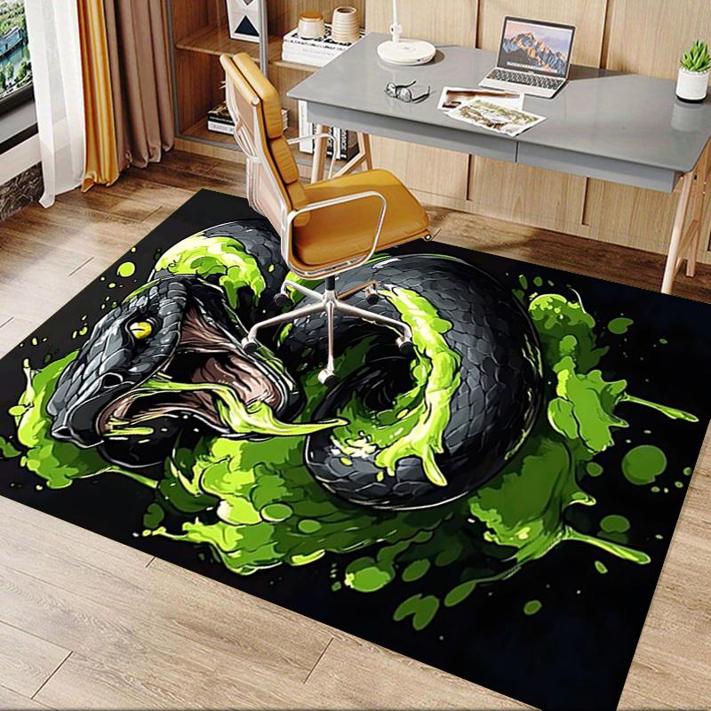 Snake Office Carpet Chair Mat: Large Size, Non Slip Desk Pad for Home Decor, Sofa Rug, Office Use, Gift Idea for Any Room