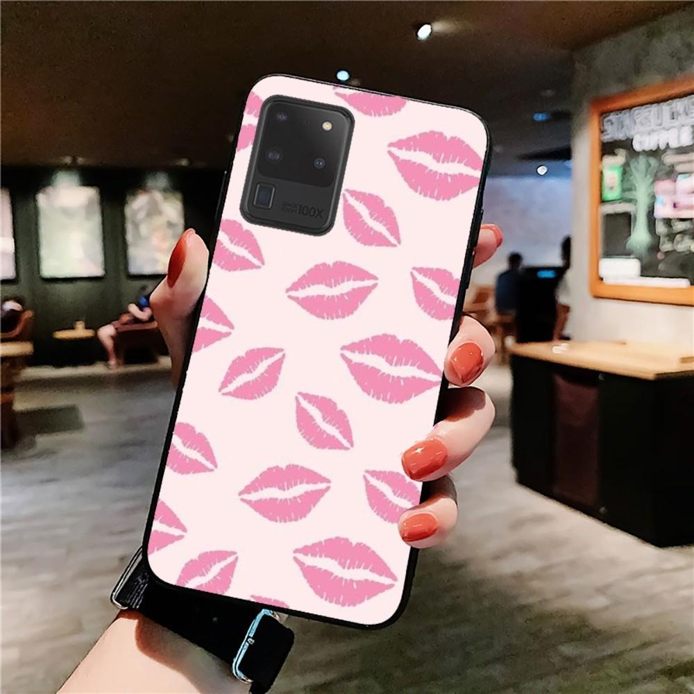 Sexy Girl red Lips Kiss Phone Case For Samsung S 9 10 20 21 22 23 30 23 24 plus lite Ultra FE S10lite Fundas