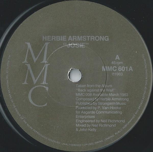 

Пластинка 7 дюймов HERBIE ARMSTRONG Josie MMC601 MMC 1983 UK Поп Б/у