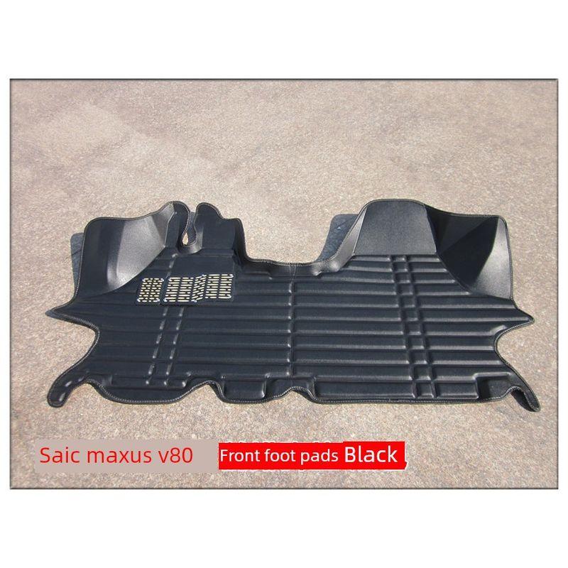 Saic Maxus V80 G10 Front and Rear Integrated Full-Coverage Car Floor Mats Maxus G10 Full Car Floor Mats Wire Loop Mats Chase V80 Driver and Passenger Black