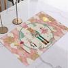 Christmas Nutcracker Ballet Girl Table Mat Pink Gold Fairy Tale Placemat for Holiday Table Christmas Dinner Winter Party Decor