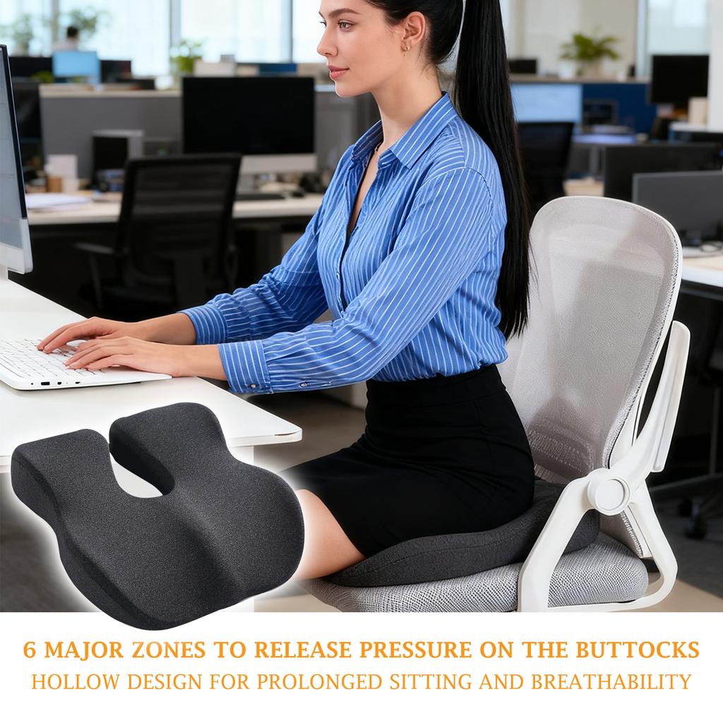 Memory Foam Seat Cushion For Long-term Sitting Chair Cushion For Hemorrhoid Tailbone Injury Pregnant Women Decompression Waist Without Fatigue