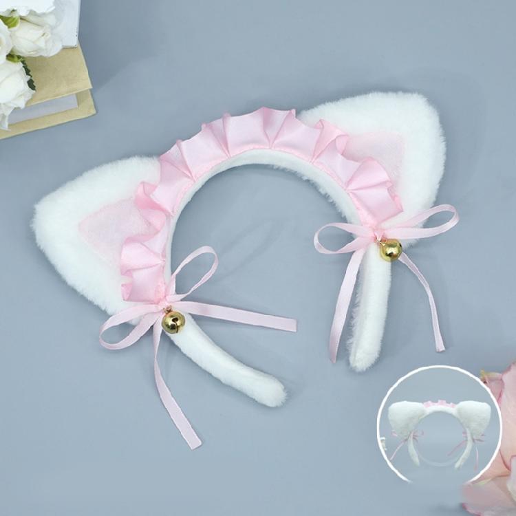 Plush Cat Ear Lace Headband Animation Costume Hairband Themed Party Hairhoop