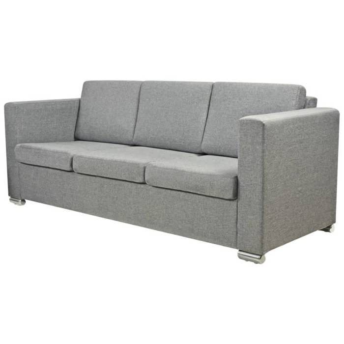 Canapé 3 places en tissu gris - VIDAXL - Style contemporain - Design - Confort moelleux