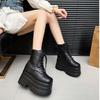 13cm Ultra-high Platform Women's Ankle Boots Fashion High Quality Leather Short Boots Halloween Cosplay Womens Boots Botas Mujer