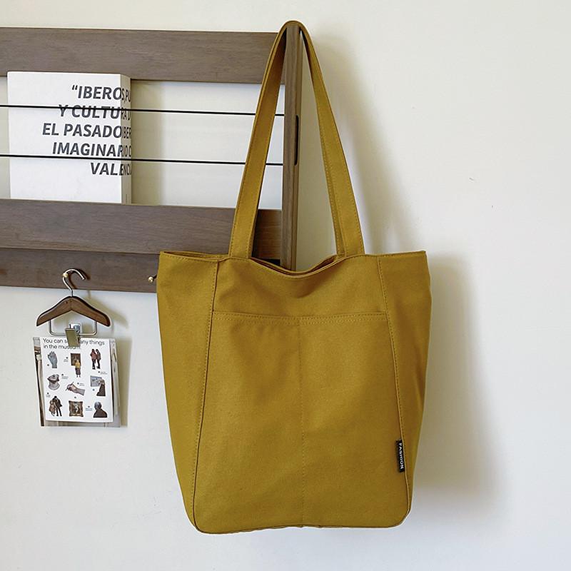 Stylish New Spring Japanese Canvas Casual Shoulder Tote Bag For Women With Spacious Design