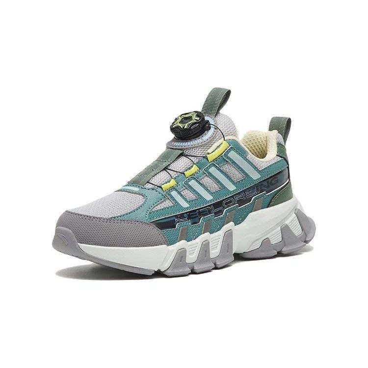 Anta Mountain Language Non-Slip Wear-Resistant Low-Top Sports Casual Shoes Kids Sneakers Gray Green 312318802H-4