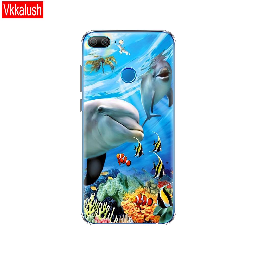 Hülle Handyhülle für Huawei Honor 9 Lite weiches TPU Silikon Rückseite 360 Vollschutz Druck transparent Coque Shell