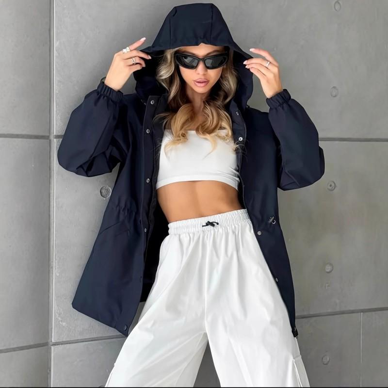 Womens Waterproof Windbreaker Slim Fit Outdoor Hooded Coat Fall 2025