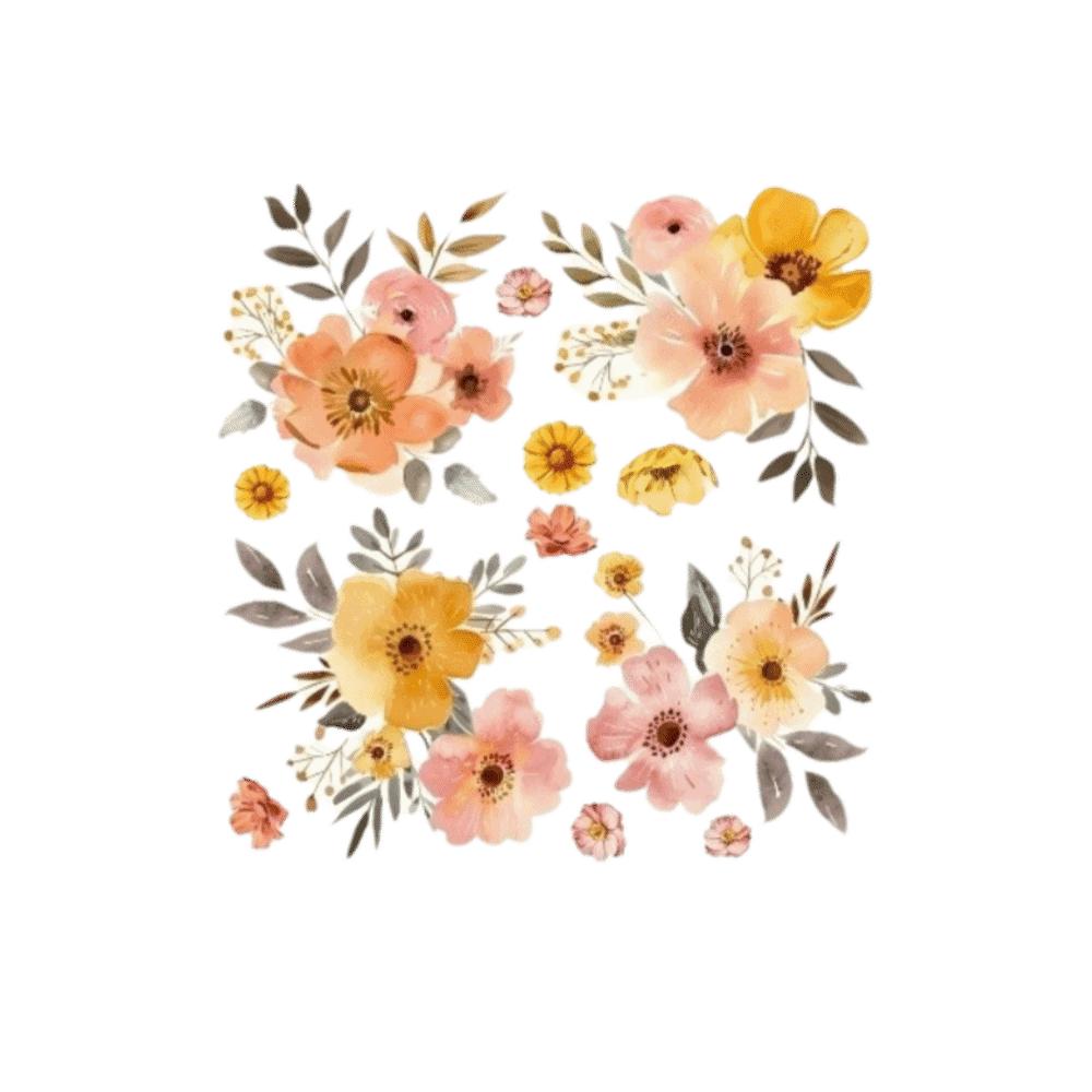 Home Ornament Bathroom Stickers Floral Design Washbasin Sticker Beauty Ceramic Tile Stickers Wall Flowers