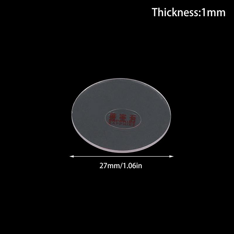 Circular Watch Glass Replacement Flat Sapphire Glass Thickness 1.0Mm Dia 25-35Mm Transparent Crystal Mineral Glass Watch Parts