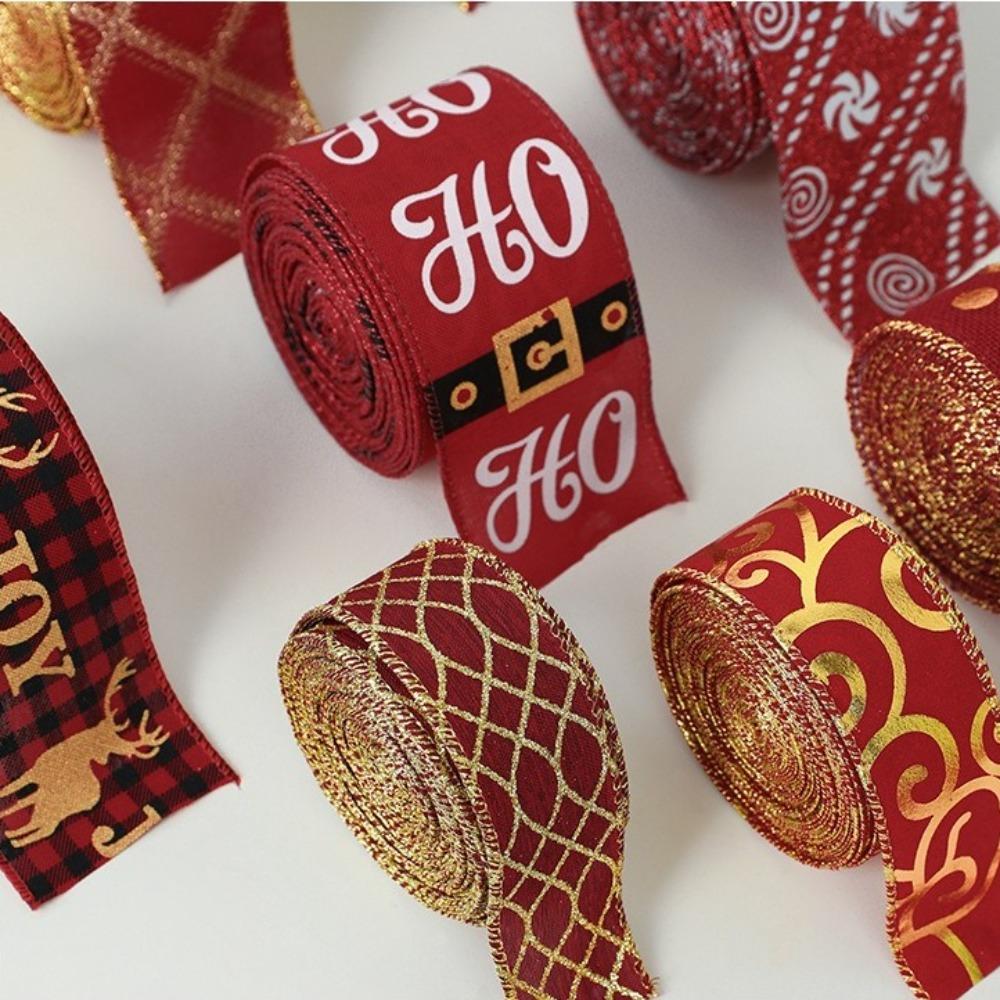 Xmas Gift Christmas Ribbon DIY Burlap Ribbon New Fabric Swirl Ribbon