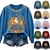 Women's Christmas Print Long Sleeve Top Casual Winter Comfortable Blouse for Holiday Wear