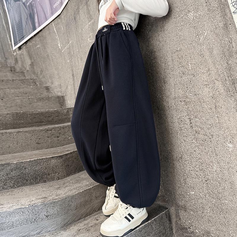 

2025 Дівчачі повсякденні спортивні штани з еластичною щиколоткою - Весняно-осіння мода для дітей 130 cm