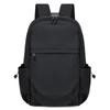 Solid Color Men Backpack Large Capacity Multifunctional Student School Bag Lightweight Laptop Bag Oxford Cloth Backpack Hiking