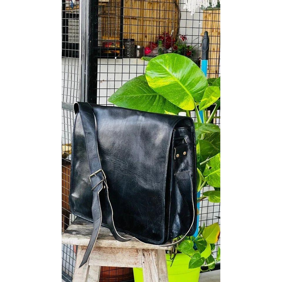 Vintage First Choice Leather Laptop Messenger Handmade Briefcase Bag Satchel